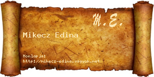 Mikecz Edina névjegykártya