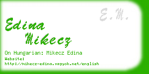 edina mikecz business card